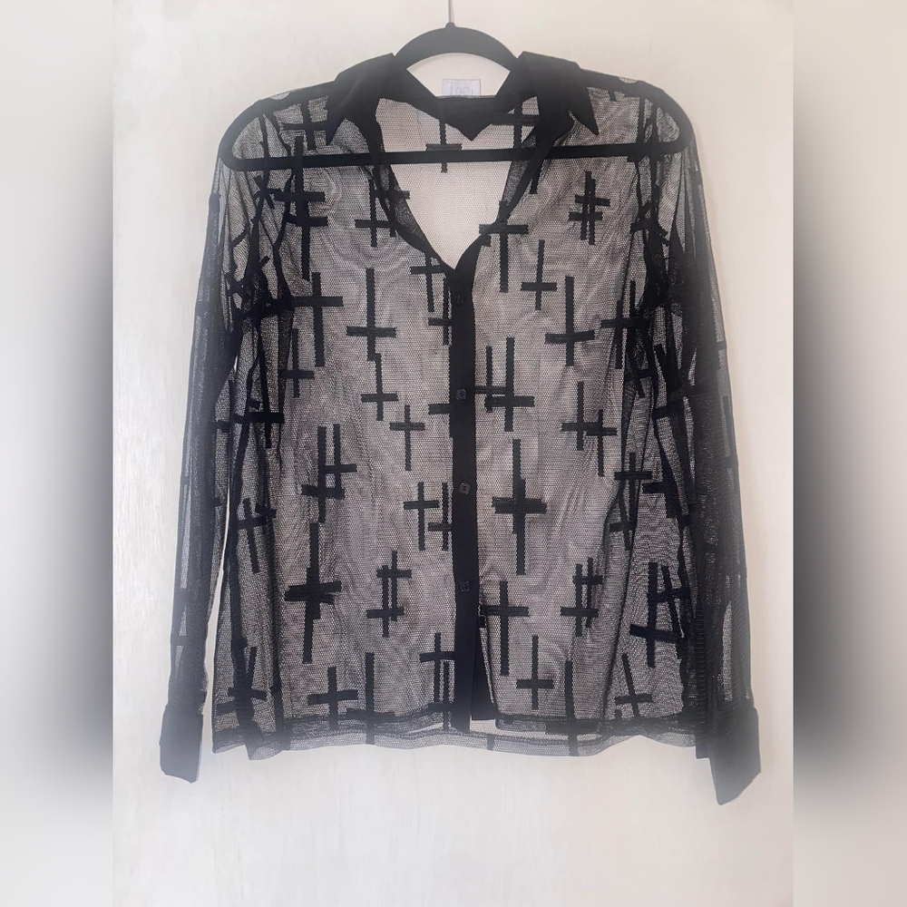 Y2K cross mesh top